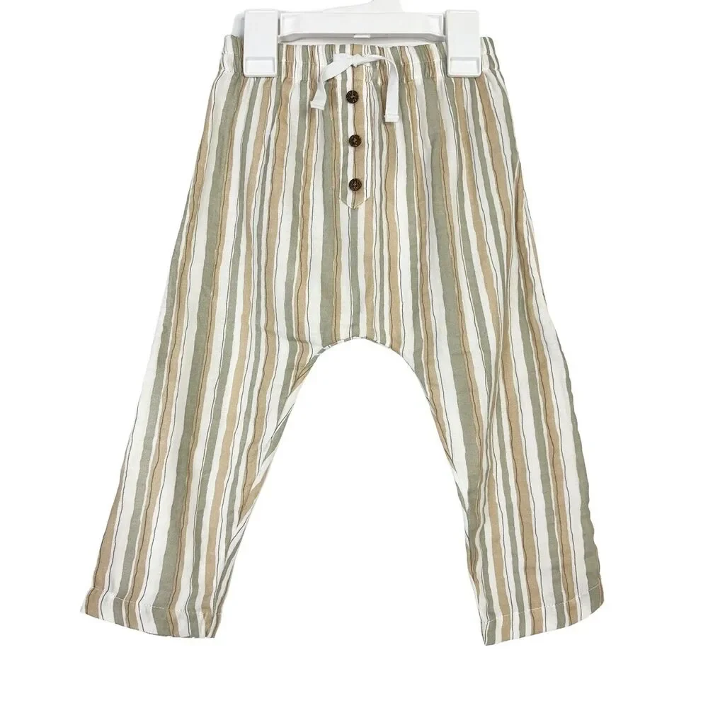 Carter's Oliver & Rain Striped Lightweight Cotton Pants and Shirt Size 2T Boys